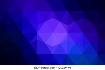 Dark blue polygonal illustration, which consist of triangles. Geometric background in Origami style with gradient. Triangular design for your business.