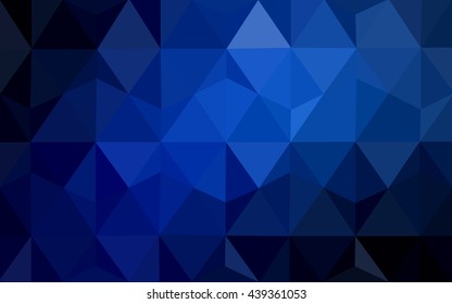 Dark blue polygonal illustration, which consist of triangles. Geometric background in Origami style with gradient. Triangular design for your business.