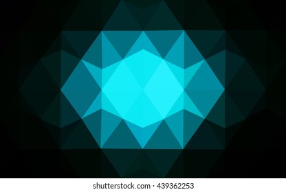 Dark blue polygonal illustration, which consist of triangles. Geometric background in Origami style with gradient. Triangular design for your business.