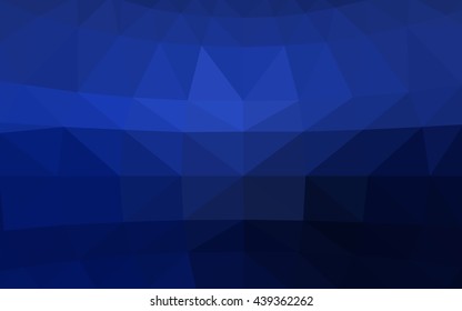 Dark blue polygonal illustration, which consist of triangles. Triangular design for your business. Creative geometric background in Origami style with gradient.