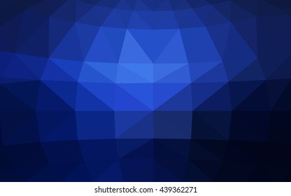Dark blue polygonal illustration, which consist of triangles. Triangular design for your business. Creative geometric background in Origami style with gradient.
