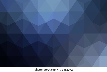 Dark blue polygonal illustration, which consist of triangles. Geometric background in Origami style with gradient. Triangular design for your business.