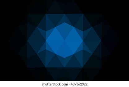 Dark blue polygonal illustration, which consist of triangles. Geometric background in Origami style with gradient. Triangular design for your business.