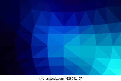 Dark blue polygonal illustration, which consist of triangles. Triangular design for your business. Creative geometric background in Origami style with gradient.