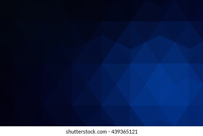 Dark blue polygonal illustration, which consist of triangles. Geometric background in Origami style with gradient. Triangular design for your business.
