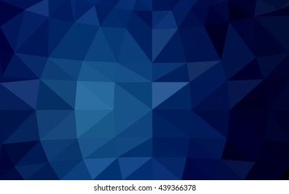 Dark blue polygonal illustration, which consist of triangles. Triangular design for your business. Creative geometric background in Origami style with gradient.