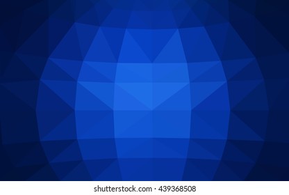 Dark blue polygonal illustration, which consist of triangles. Triangular design for your business. Creative geometric background in Origami style with gradient.