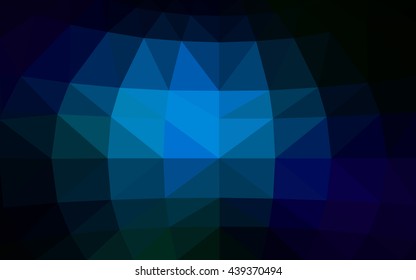 Dark blue polygonal illustration, which consist of triangles. Triangular design for your business. Creative geometric background in Origami style with gradient.