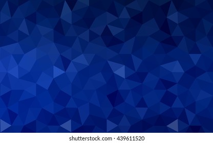 Dark blue polygonal illustration, which consist of triangles. Geometric background in Origami style with gradient. Triangular design for your business.