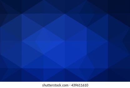 Dark blue polygonal illustration, which consist of triangles. Geometric background in Origami style with gradient. Triangular design for your business.
