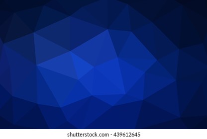 Dark blue polygonal illustration, which consist of triangles. Triangular design for your business. Creative geometric background in Origami style with gradient.
