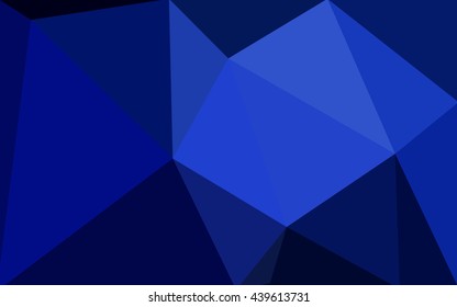 Dark blue polygonal illustration, which consist of triangles. Geometric background in Origami style with gradient. Triangular design for your business.