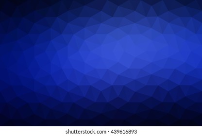 Dark blue polygonal illustration, which consist of triangles. Geometric background in Origami style with gradient. Triangular design for your business.