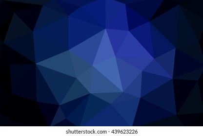 Dark blue polygonal illustration, which consist of triangles. Triangular design for your business. Creative geometric background in Origami style with gradient.
