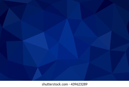Dark blue polygonal illustration, which consist of triangles. Triangular design for your business. Creative geometric background in Origami style with gradient.