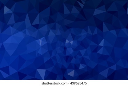 Dark blue polygonal illustration, which consist of triangles. Geometric background in Origami style with gradient. Triangular design for your business.