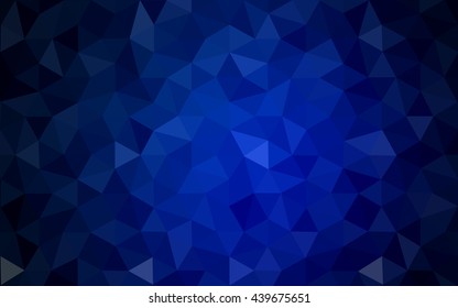 Dark blue polygonal illustration, which consist of triangles. Geometric background in Origami style with gradient. Triangular design for your business.
