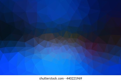 Dark blue polygonal illustration, which consist of triangles. Geometric background in Origami style with gradient. Triangular design for your business.