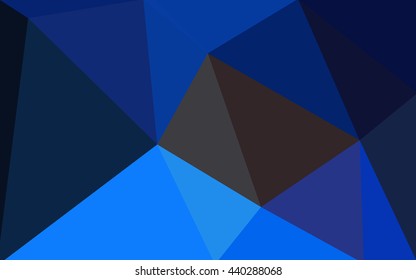Dark blue polygonal illustration, which consist of triangles. Geometric background in Origami style with gradient. Triangular design for your business.