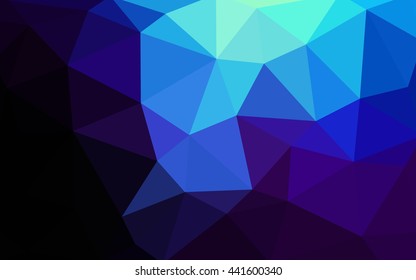 Dark blue polygonal illustration, which consist of triangles. Triangular design for your business. Creative geometric background in Origami style with gradient.