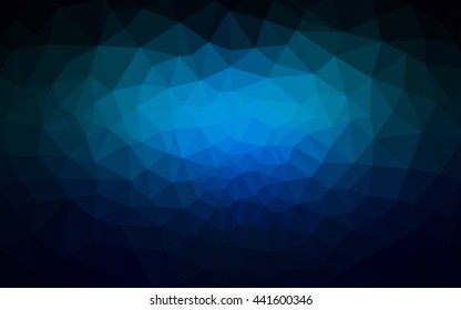 Dark blue polygonal illustration, which consist of triangles. Geometric background in Origami style with gradient. Triangular design for your business.