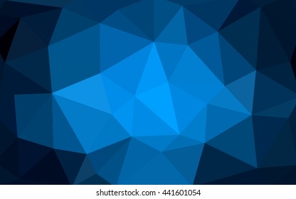 Dark blue polygonal illustration, which consist of triangles. Triangular design for your business. Creative geometric background in Origami style with gradient.