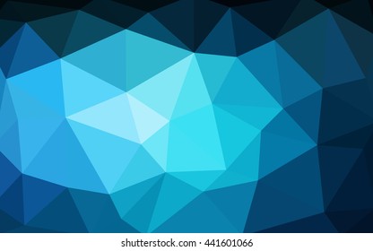 Dark blue polygonal illustration, which consist of triangles. Triangular design for your business. Creative geometric background in Origami style with gradient.