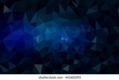 Dark blue polygonal illustration, which consist of triangles. Geometric background in Origami style with gradient. Triangular design for your business.