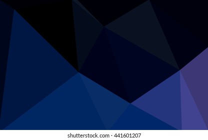 Dark blue polygonal illustration, which consist of triangles. Geometric background in Origami style with gradient. Triangular design for your business.