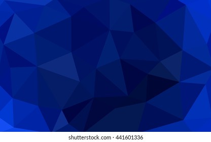 Dark blue polygonal illustration, which consist of triangles. Triangular design for your business. Creative geometric background in Origami style with gradient.
