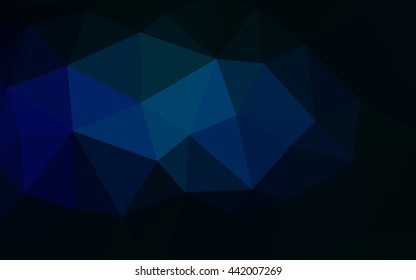 Dark blue polygonal illustration, which consist of triangles. Triangular design for your business. Creative geometric background in Origami style with gradient.