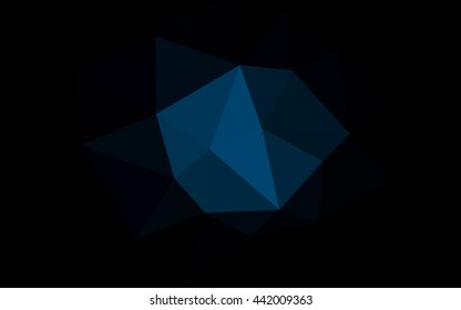 Dark blue polygonal illustration, which consist of triangles. Triangular design for your business. Creative geometric background in Origami style with gradient.