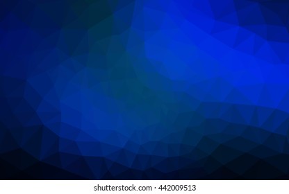 Dark blue polygonal illustration, which consist of triangles. Geometric background in Origami style with gradient. Triangular design for your business.