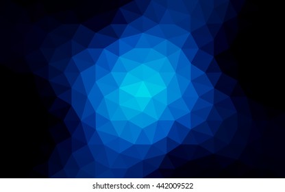 Dark blue polygonal illustration, which consist of triangles. Geometric background in Origami style with gradient. Triangular design for your business.