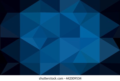 Dark blue polygonal illustration, which consist of triangles. Geometric background in Origami style with gradient. Triangular design for your business.