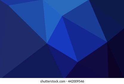 Dark blue polygonal illustration, which consist of triangles. Geometric background in Origami style with gradient. Triangular design for your business.