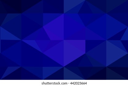 Dark blue polygonal illustration, which consist of triangles. Geometric background in Origami style with gradient. Triangular design for your business.