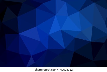 Dark blue polygonal illustration, which consist of triangles. Triangular design for your business. Creative geometric background in Origami style with gradient.