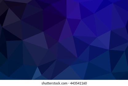 Dark blue polygonal illustration, which consist of triangles. Triangular design for your business. Creative geometric background in Origami style with gradient.