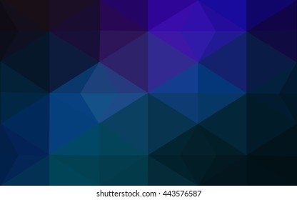 Dark blue polygonal illustration, which consist of triangles. Geometric background in Origami style with gradient. Triangular design for your business.
