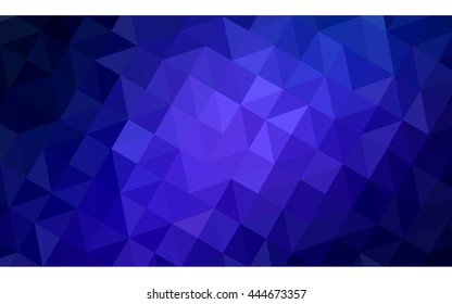 Dark blue polygonal illustration, which consist of triangles. Geometric background in Origami style with gradient. Triangular design for your business.