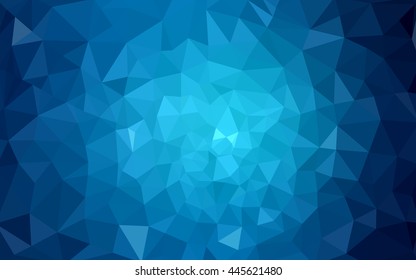 Dark blue polygonal illustration, which consist of triangles. Geometric background in Origami style with gradient. 