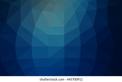 Dark blue polygonal illustration, which consist of triangles. Triangular design for your business. Creative geometric background in Origami style with gradient.