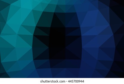 Dark blue polygonal illustration, which consist of triangles. Triangular design for your business. Creative geometric background in Origami style with gradient.