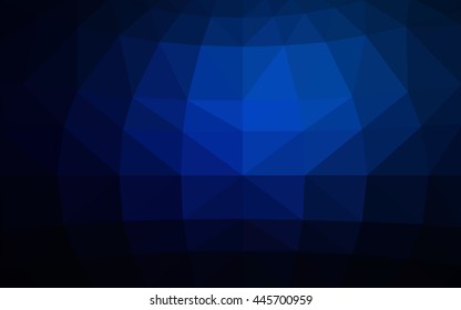 Dark blue polygonal illustration, which consist of triangles. Triangular design for your business. Creative geometric background in Origami style with gradient.