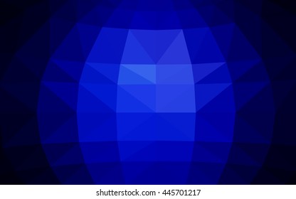 Dark blue polygonal illustration, which consist of triangles. Triangular design for your business. Creative geometric background in Origami style with gradient.