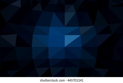 Dark blue polygonal illustration, which consist of triangles. Triangular design for your business. Creative geometric background in Origami style with gradient.