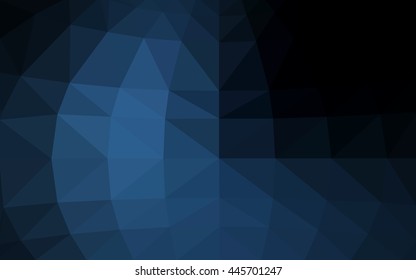 Dark blue polygonal illustration, which consist of triangles. Triangular design for your business. Creative geometric background in Origami style with gradient.