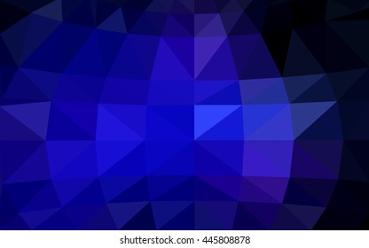 Dark blue polygonal illustration, which consist of triangles. Triangular design for your business. Creative geometric background in Origami style with gradient.