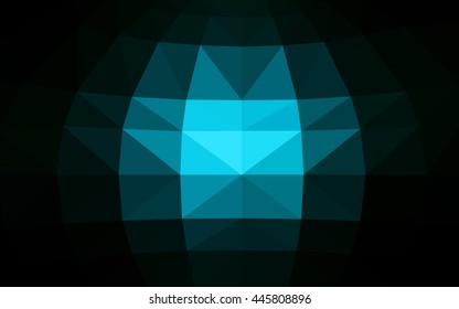 Dark blue polygonal illustration, which consist of triangles. Triangular design for your business. Creative geometric background in Origami style with gradient.